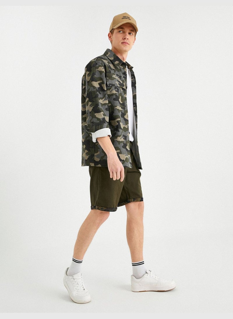 Camouflage İnside Gabardine Shorts