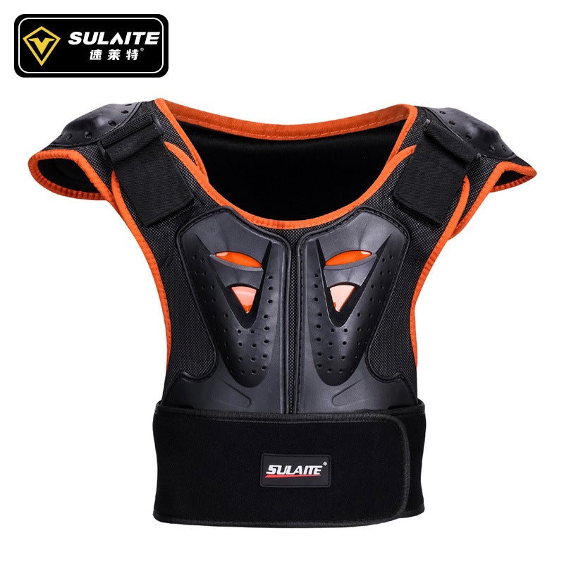 SULAITE Kids Reflective Riding Armor Protective Gear Orange Black