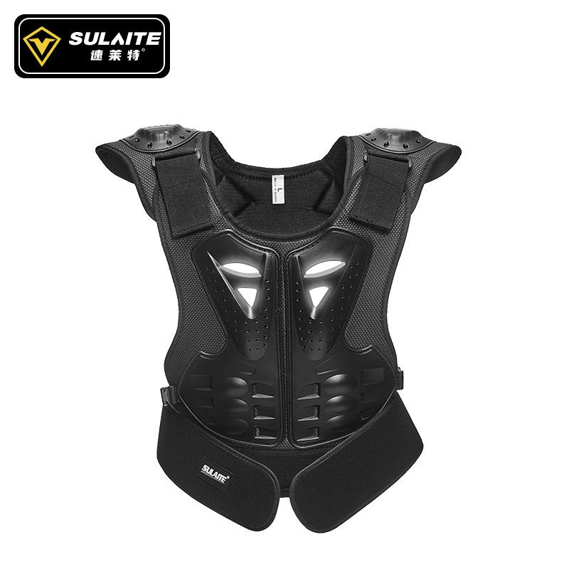 SULAITE Kids Reflective Riding Armor Protective Gear All Black