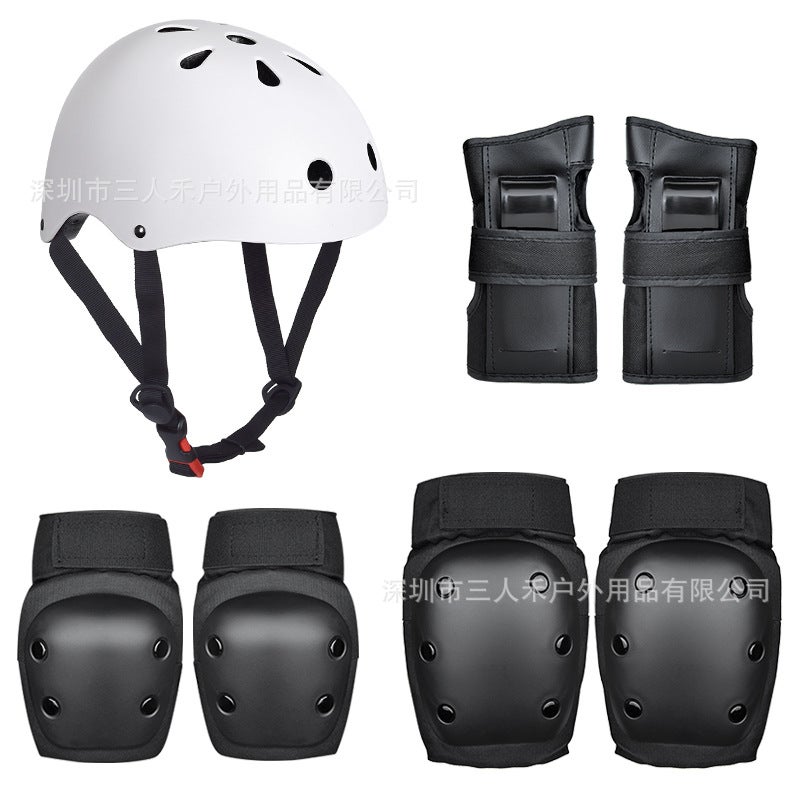 New Professional Longboard Helmet Kit for Adults Black protective gear White helmet