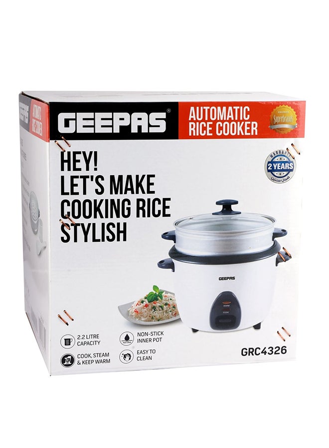 Automatic Rice Cooker 2.2L 2.2 L 900.0 W GRC4326 White/Black