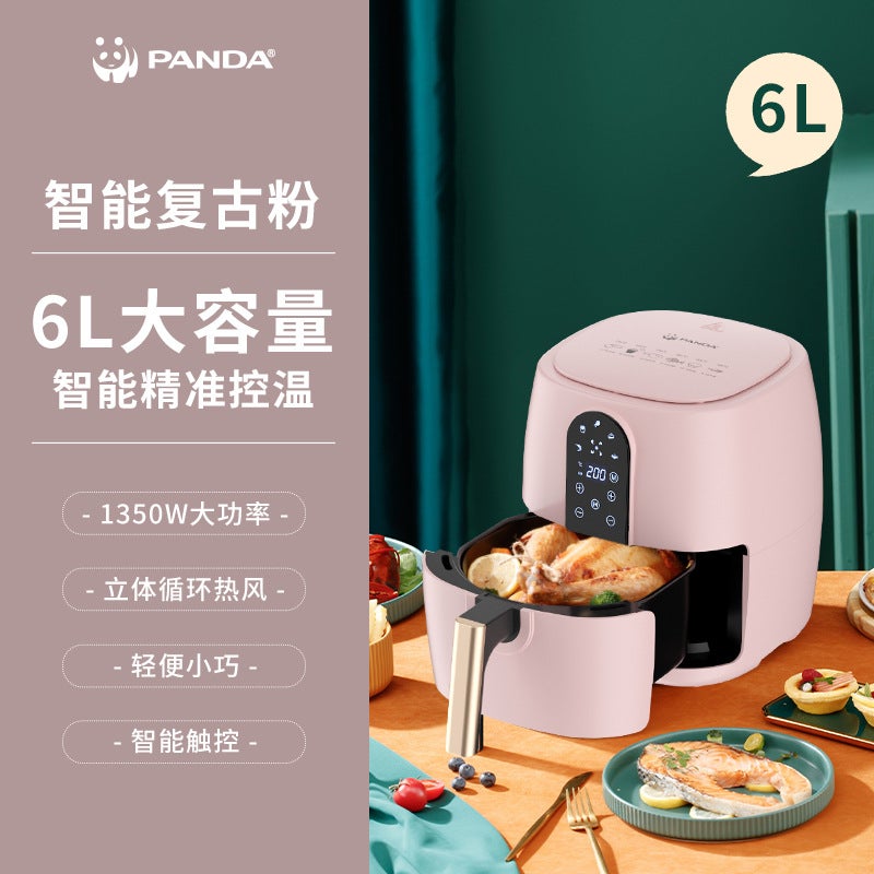 Air Fryer large capacity oil-free smoke-free multifunctional intelligent electric fryer gift wholesale 6L full touch Pink