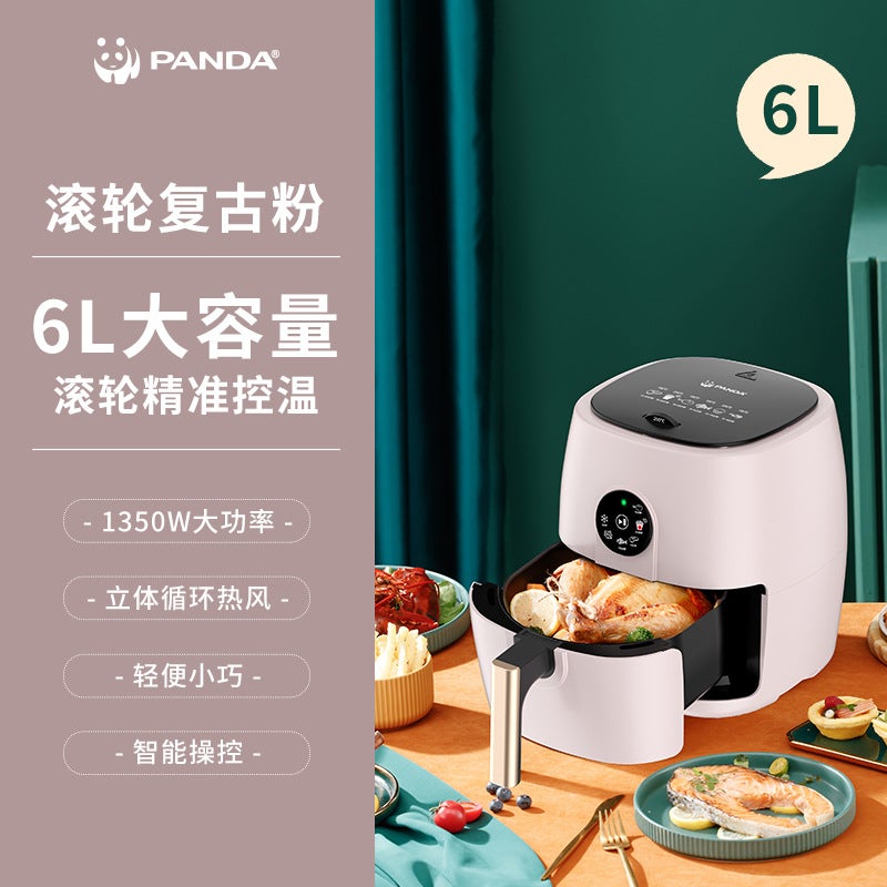 Air Fryer large capacity oil-free smoke-free multifunctional intelligent electric fryer gift wholesale 6L half touch Pink