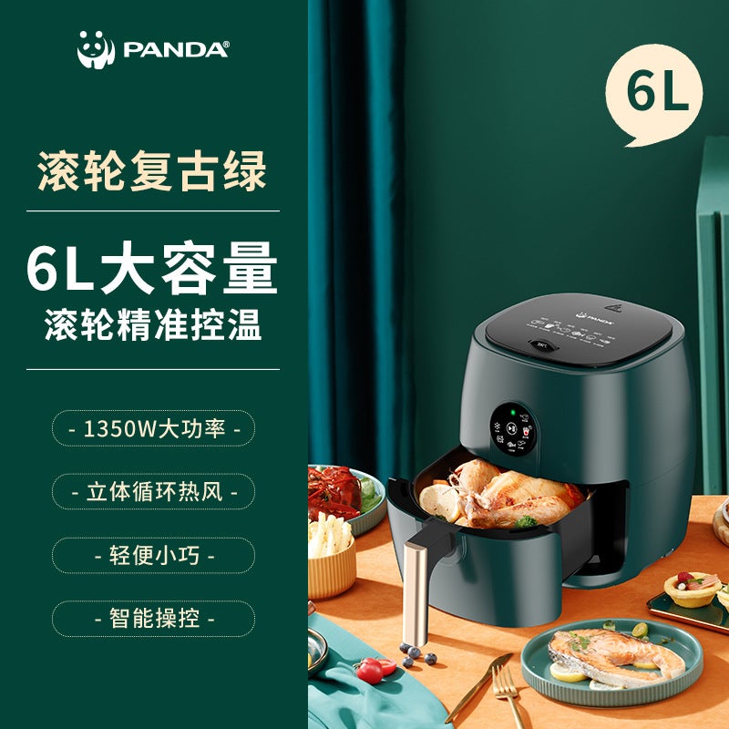 Air Fryer large capacity oil-free smoke-free multifunctional intelligent electric fryer gift wholesale 6L semi-touch Green