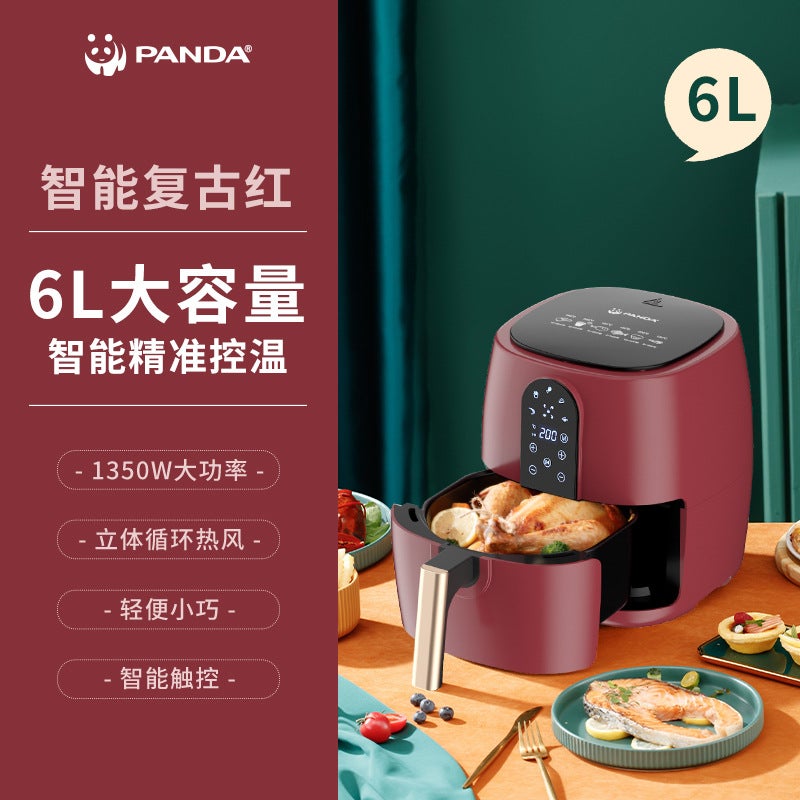 Air Fryer large capacity oil-free smoke-free multifunctional intelligent electric fryer gift wholesale 6L full touch red