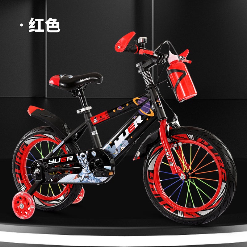 Childrens bicycle 3-12 years old boys and girls 14-18 inch childrens bicycle adjustable adjustable childrens bicycle Red