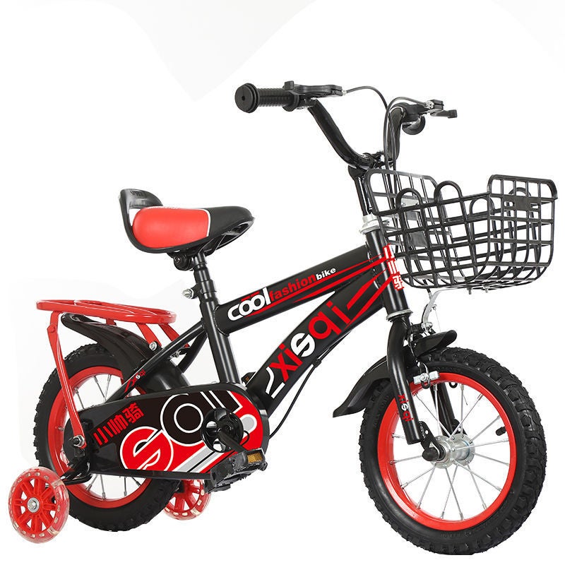 Spot 3-6 years old childrens bicycle 12 14 16 inch stroller mountain bike Primary School students bicycle gift car Luxury red flash wheel rear seat