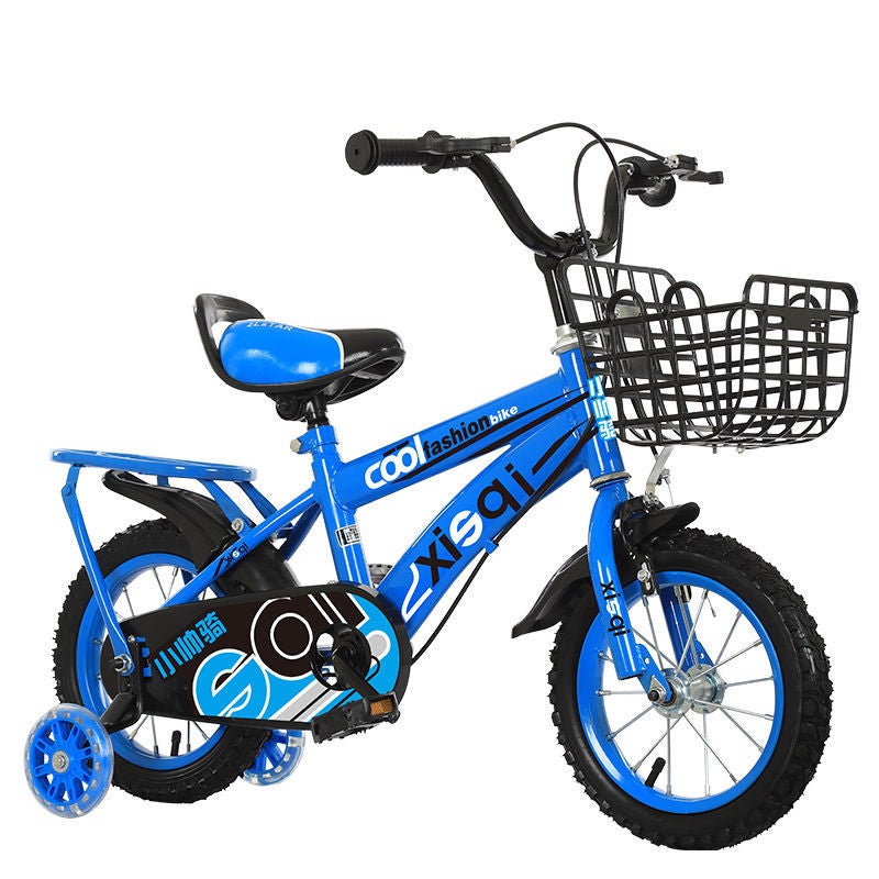 Spot 3-6 years old childrens bicycle 12 14 16 inch stroller mountain bike Primary School students bicycle gift car Luxury blue flash wheel rear seat