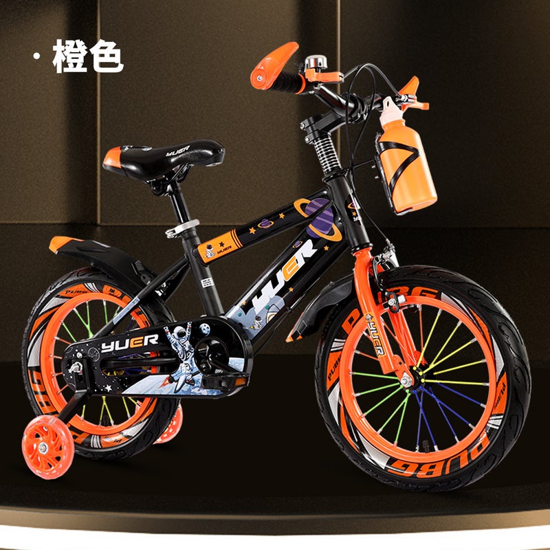 Childrens bicycle 3-12 years old boys and girls 14-18 inch childrens bicycle adjustable adjustable childrens bicycle Orange