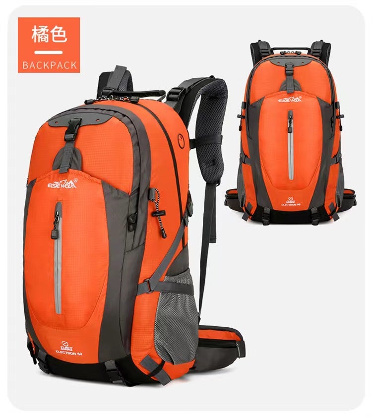 Outdoor Mountaineering Bag Students Large Capacity Lightweight Travel Backpack Mens Travel Backpack Water-repellent Womens Sports Bag 40-litre stand piggyback system Orange