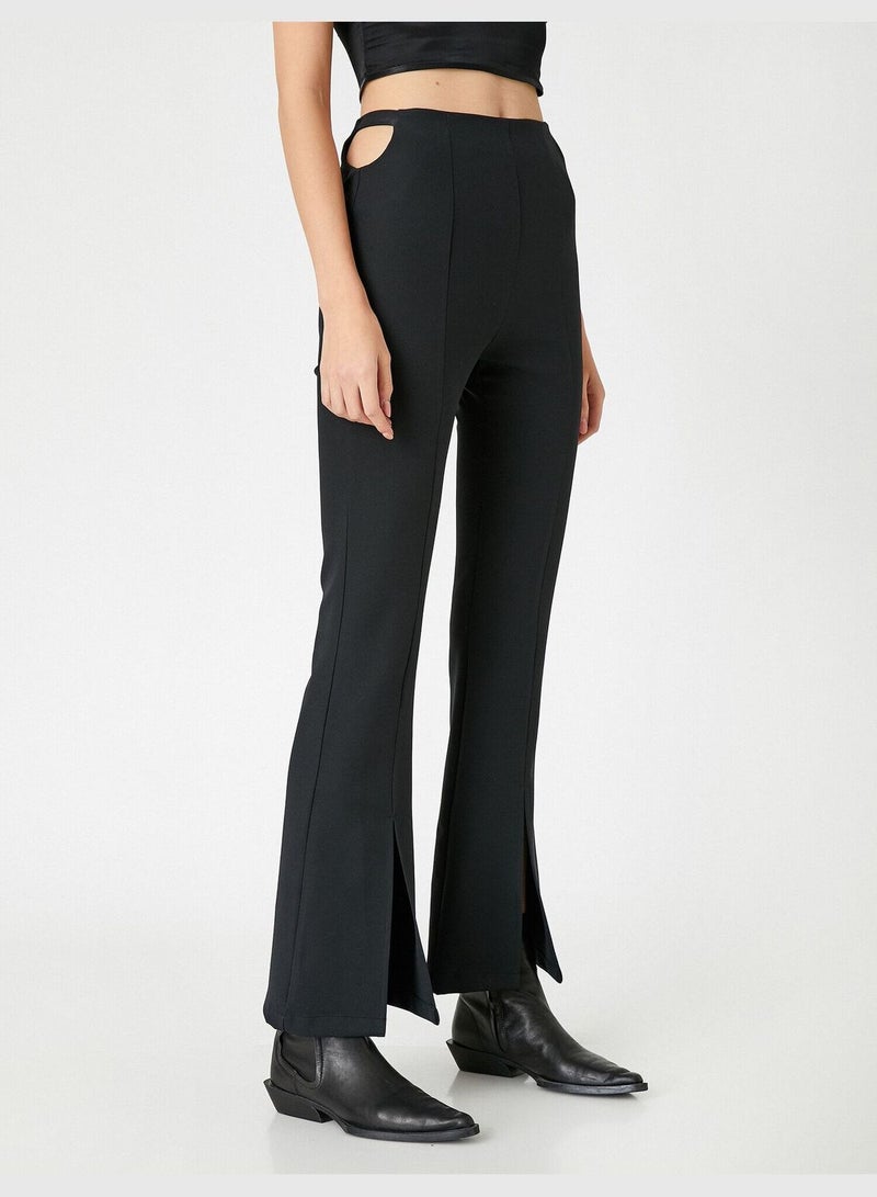 Slit Detail Cut Out Waist Trousers