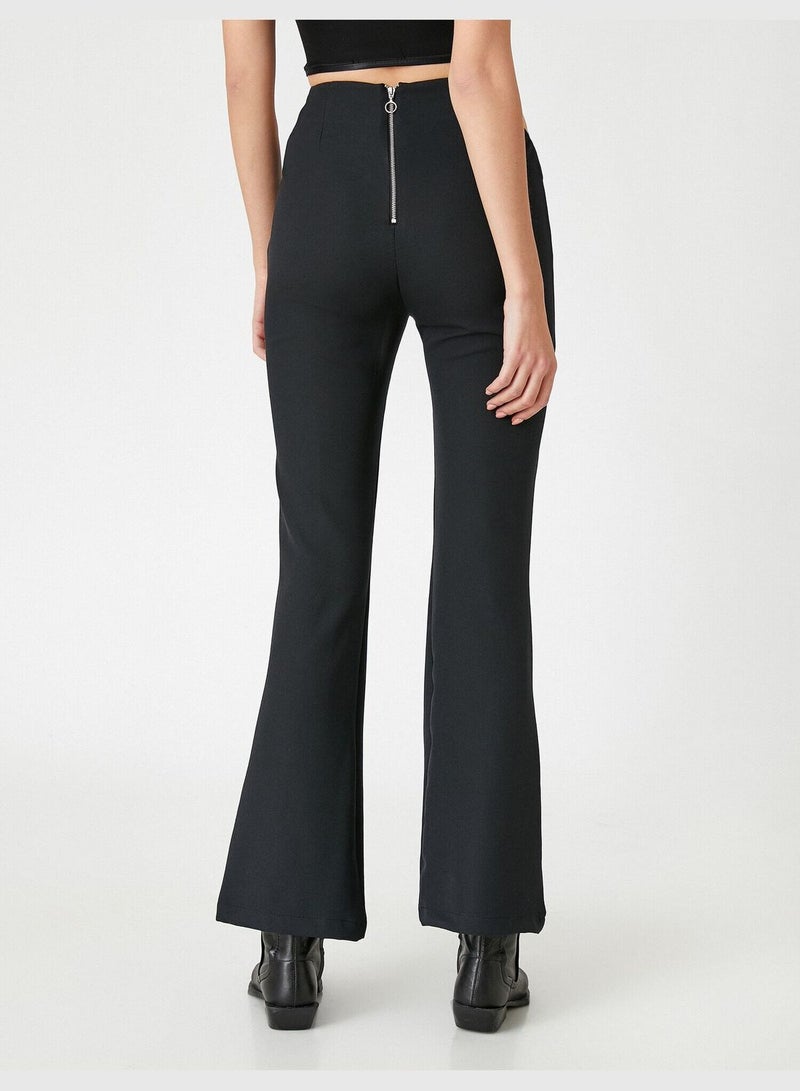 Slit Detail Cut Out Waist Trousers