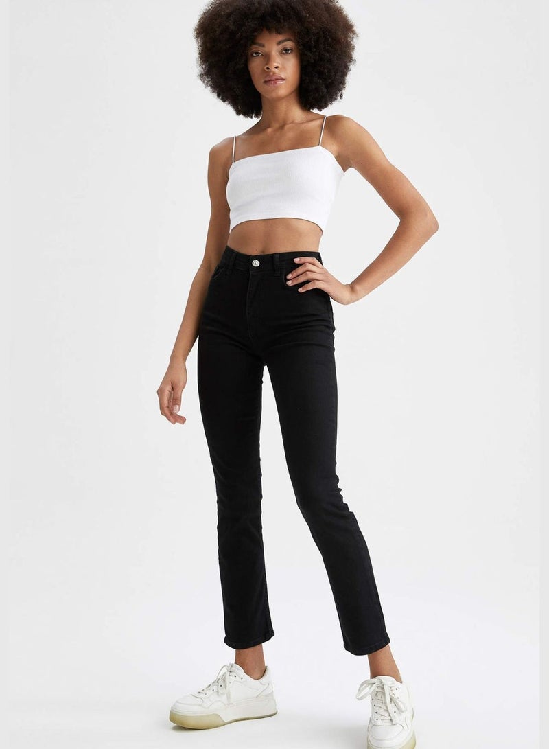 Straight Fit Ankle Jeans