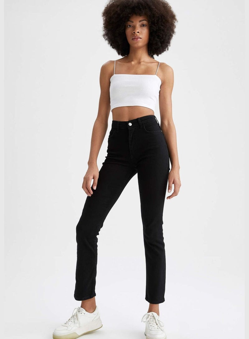 Straight Fit Ankle Jeans