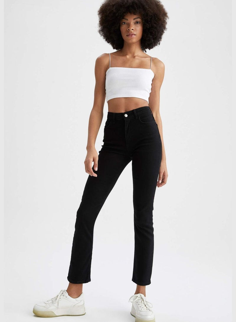 Straight Fit Ankle Jeans