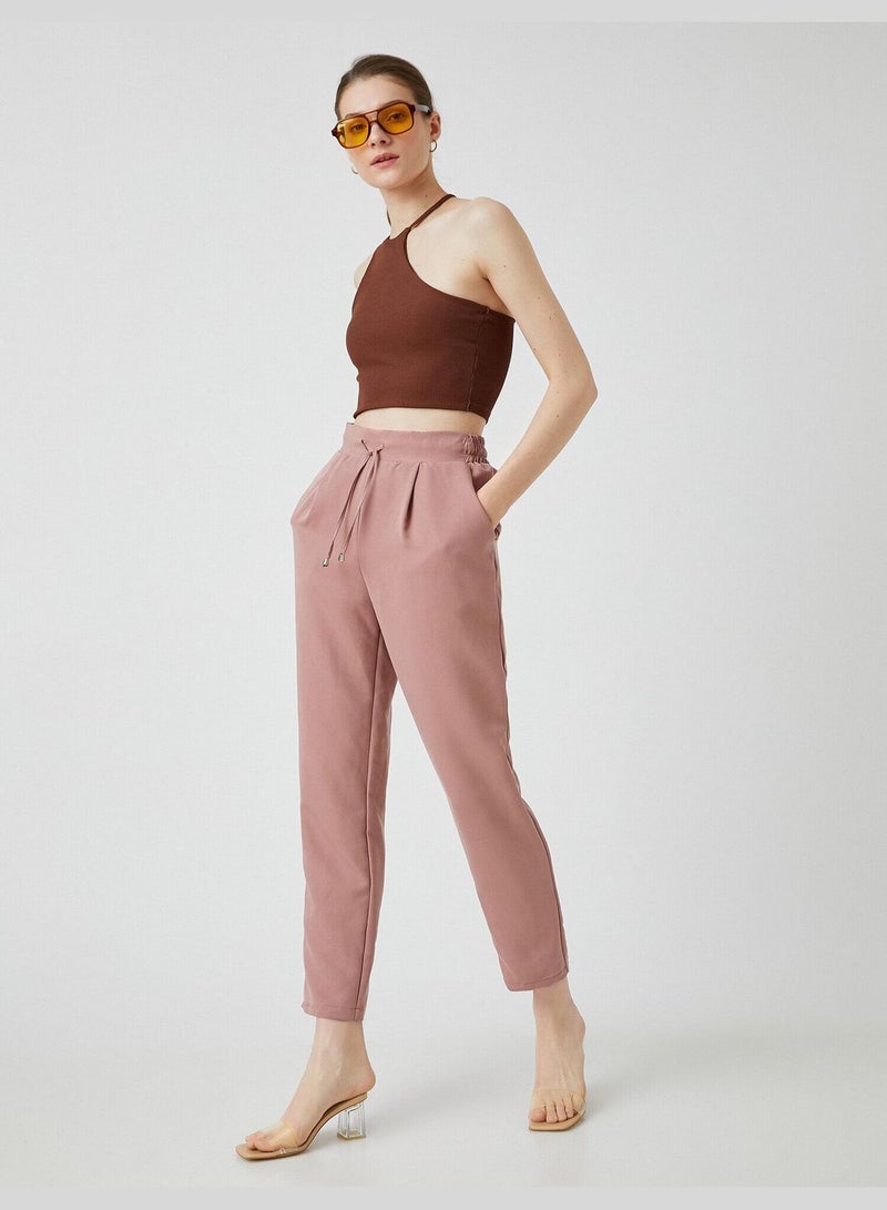 Drawstring Carrot Trousers Modal Rich