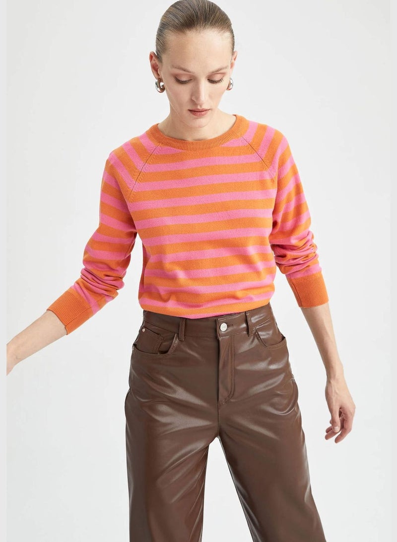 Regular Fit Long Sleeve Stripe Jumper