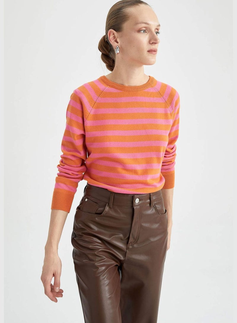 Regular Fit Long Sleeve Stripe Jumper