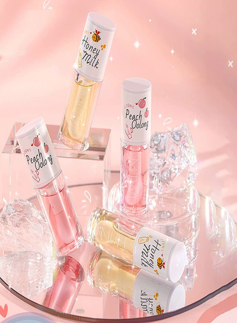 Moisturizing Crystal Jelly Lip Oil Set - 2 Pcs Hydrating Gloss for Plumping and Long-Lasting Lip Care