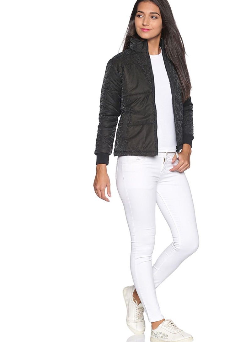 High Neck Quilted Jacket