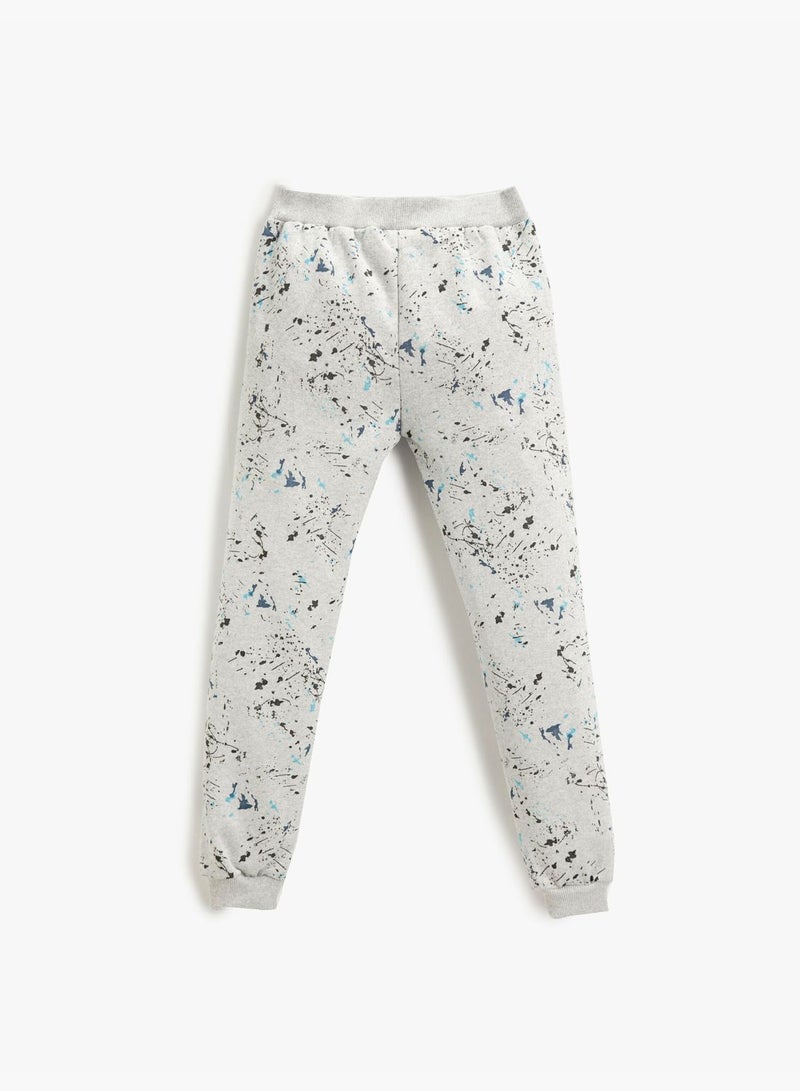 Printed Jogger Sweatpants Elastic Waistband