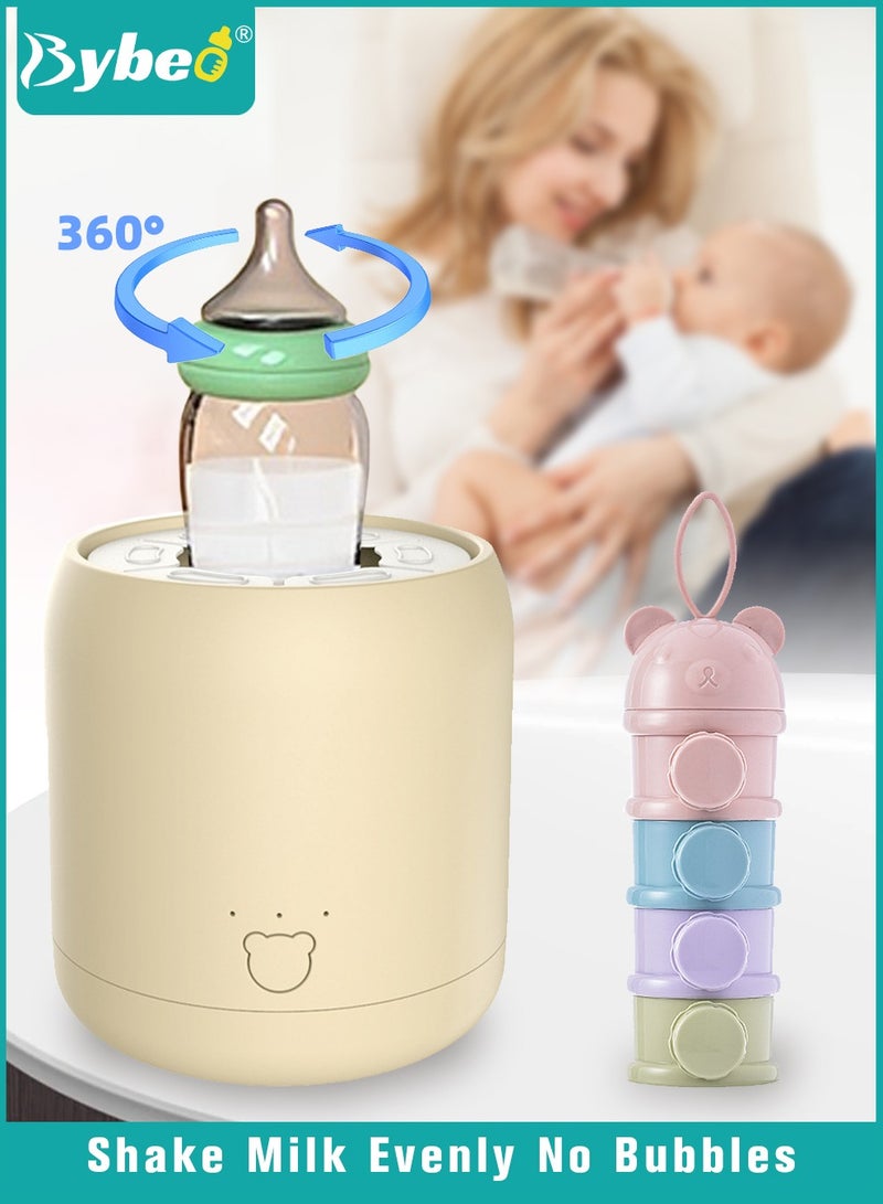 Baby Formula Dispenser & Mixer, Electric Automatic Infant Milk Bottle Shaker, Baby Milk Powder Mixer with 3 Modes, Universal Milk Blender, USB Charging, Low Noise, with Four-Layer Formula Containers