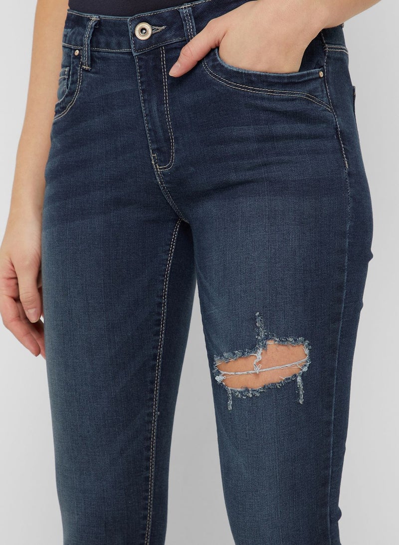 Frayed Hem Skinny Jeans