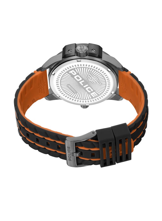 POLICE - Underlined Watch For Men Black & Grey Dial With Black Silicone Strap - PEWJM0004201