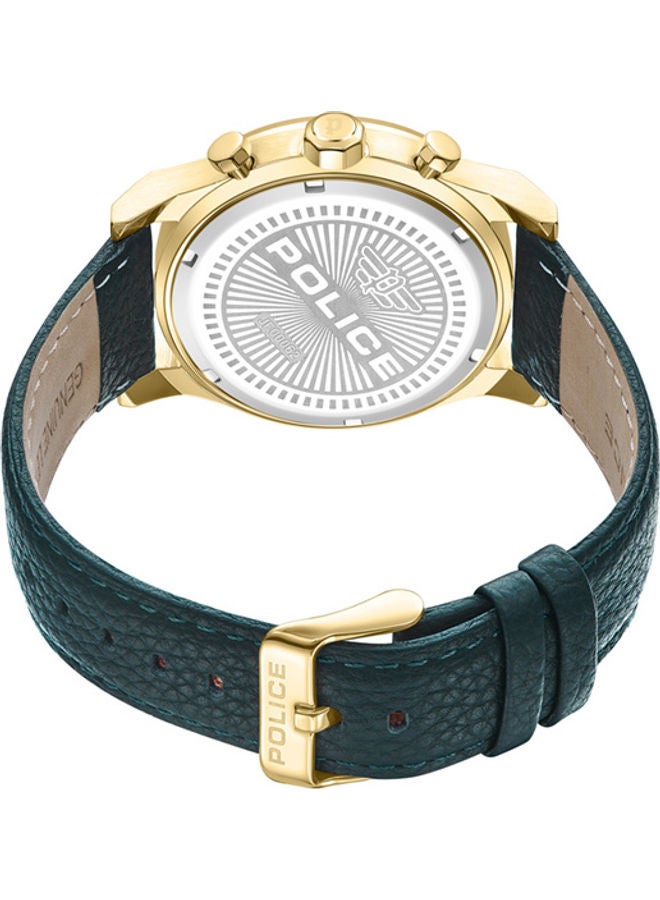 POLICE - Polysh Watch For Men Green Dial Green Leather Strap