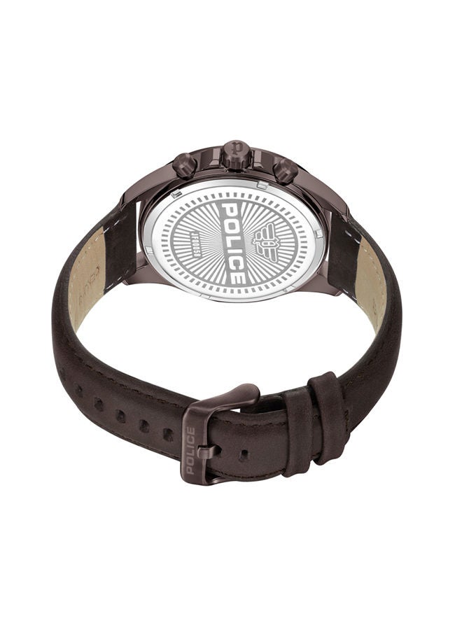 POLICE - Malawi Watch For Men Burgundy Brown Leather Strap - PEWJF0005802
