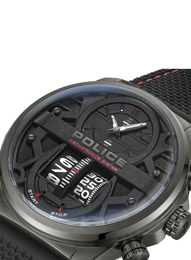 Rotorcrom Watch For Men Black Dial With Black Silicone Strap