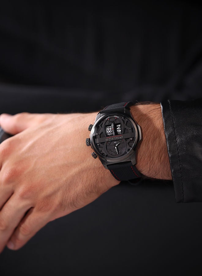 Rotorcrom Watch For Men Black Dial With Black Silicone Strap