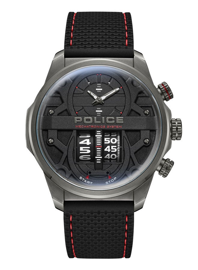 Rotorcrom Watch For Men Black Dial With Black Silicone Strap