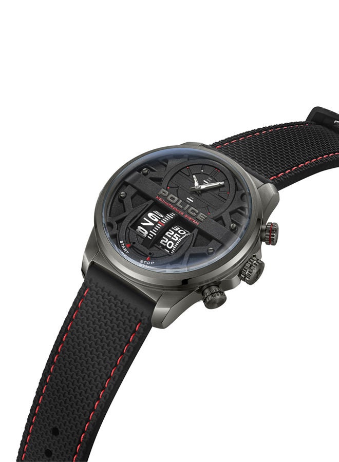 Rotorcrom Watch For Men Black Dial With Black Silicone Strap