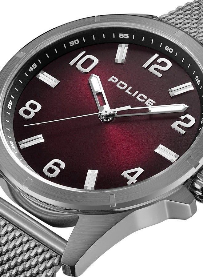 Barwara 45mm Men's Analog Watch with Gunmetal Stainless Steel Bracelet