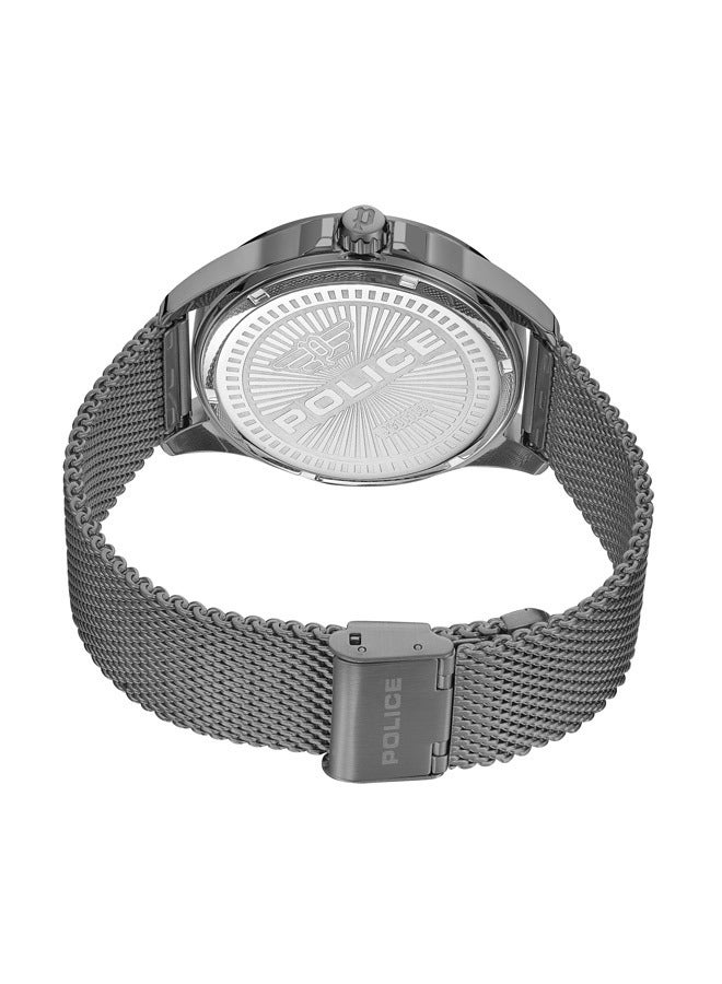 Barwara 45mm Men's Analog Watch with Gunmetal Stainless Steel Bracelet