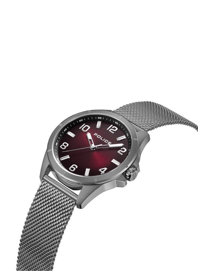 Barwara 45mm Men's Analog Watch with Gunmetal Stainless Steel Bracelet