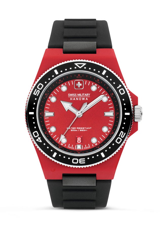 Ocean Pioneer Watch For Men With Black Silicone Strap - 45 mm