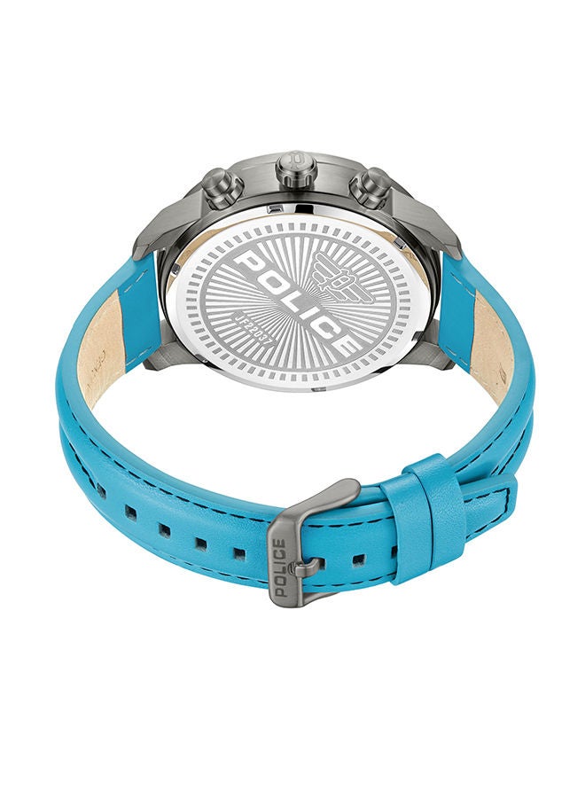 Huntley Watch For Men Grey Dial And Blue Leather Strap