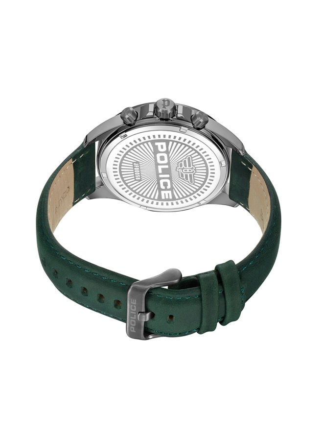 POLICE - Malawi Watch For Men Green Dial Green Leather Strap - PEWJF0005801