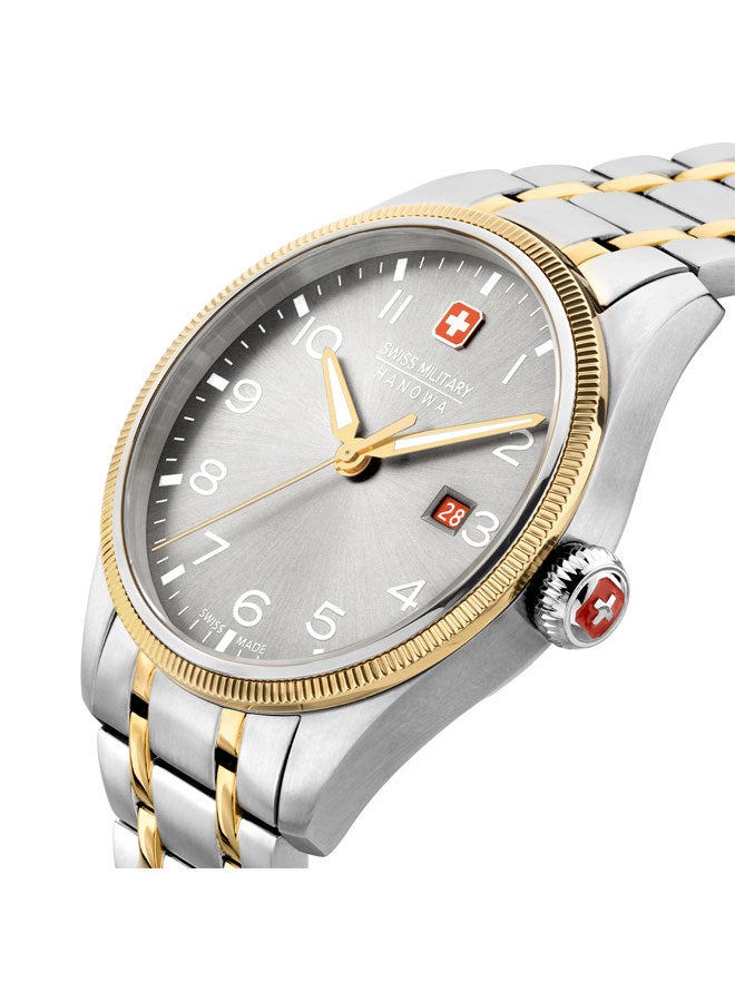 Thunderbolt Watch For Men With Silver and Yellow Gold Two Tone Stainless Steel Bracelet - 43 mm