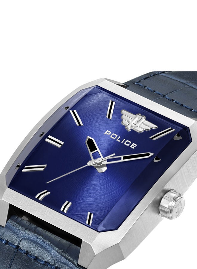 POLICE - Omaio Watch For Men Blue Dial Blue Leather Strap - PEWJA0006001