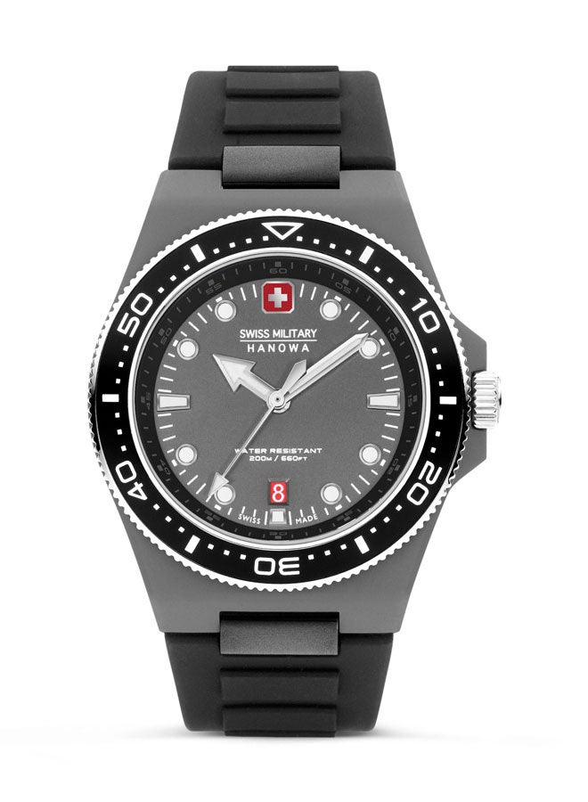 Ocean Pioneer Watch For Men With Black Silicone Strap - 45 mm