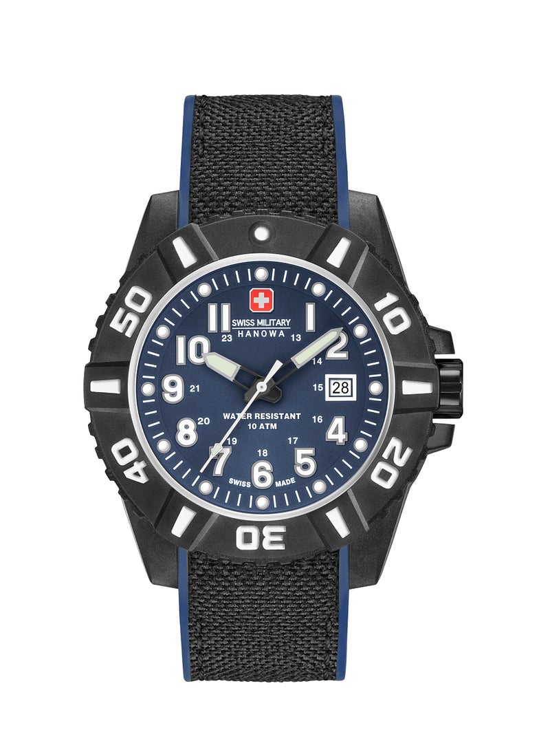 Swiss Military Mens Analogue Classic Quartz Watch with Silicone Strap 06-4309.17.003SM