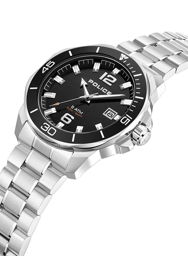 Thornton Watch For Men Black Dial And Silver Bracelet