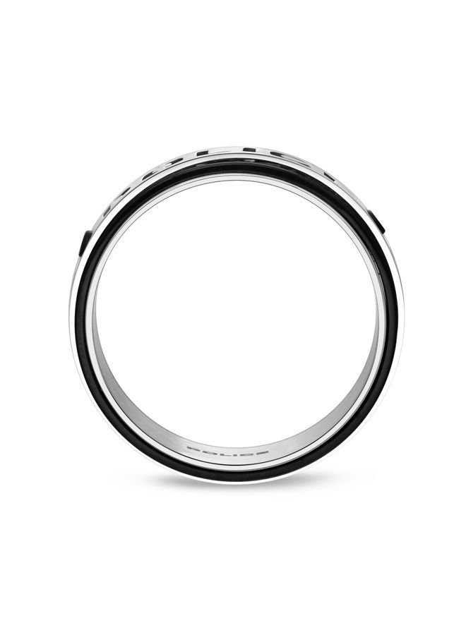 Band Finger Ring for Men Stainless Steel with Black Carbon Fibre