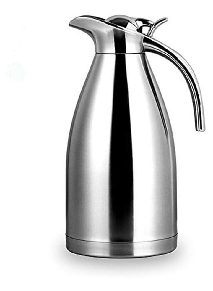 64 Oz Stainless Steel Thermal Carafe - Double Walled Vacuum Insualted Thermos/Carafe with Lid - Coffee/Tea Carafe Heat & Cold Retention - 2 Liter