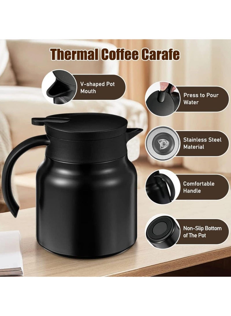 Thermal Coffee Carafe 28Oz Coffee Carafes Tea Pot For Keeping Hot Stainless Steel coffee Double Walled Vacuum Thermal Carafe Insulated Coffee Dispenser with Removable Tea Infuser