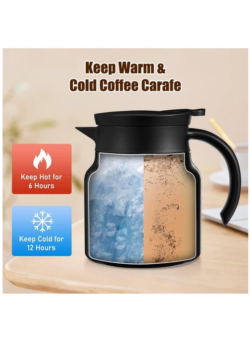 Thermal Coffee Carafe 28Oz Coffee Carafes Tea Pot For Keeping Hot Stainless Steel coffee Double Walled Vacuum Thermal Carafe Insulated Coffee Dispenser with Removable Tea Infuser