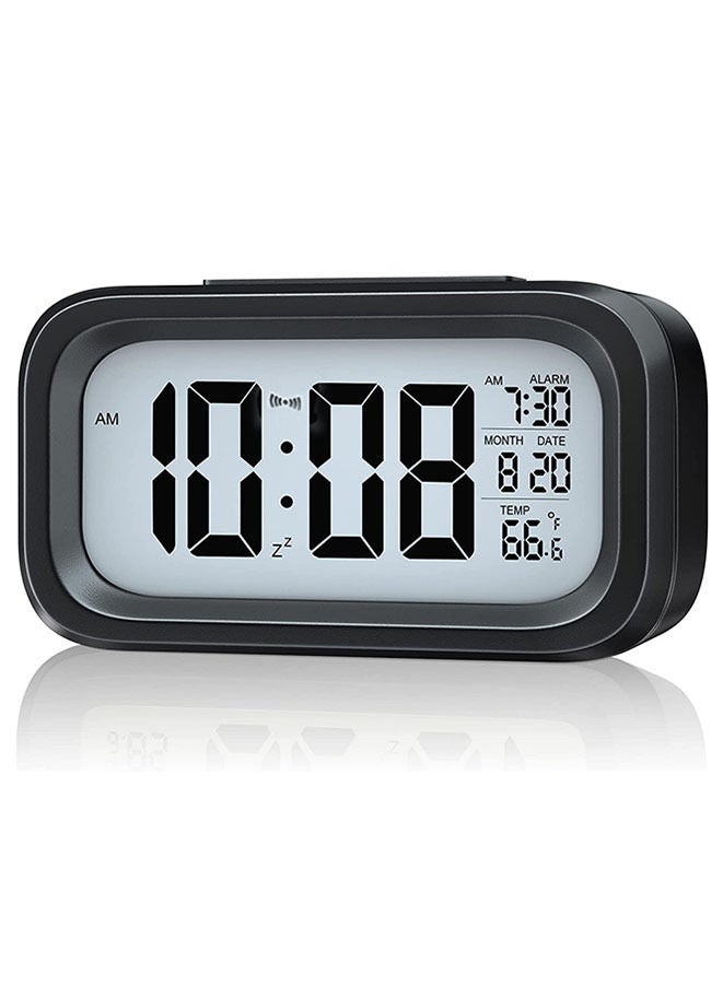 LED Digital Electronic Alarm Clock With Calendar And Thermometer Black